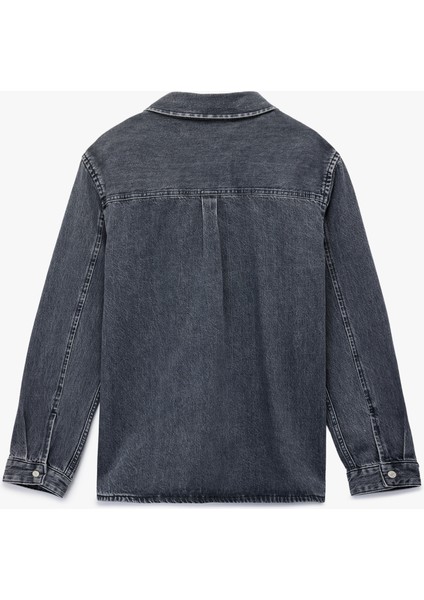 Pamuklu Regular Fit Uzun Kollu Klasik Yaka Jean Gömlek Ceket fiyatları