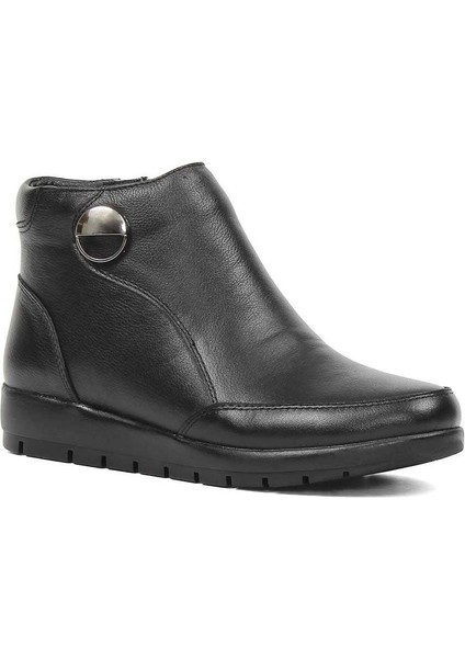 Kadın Siyah Fermuarlı Deri Bot fiyatları