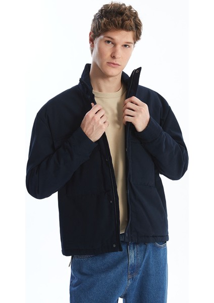 Yeni Sezon Rahat Kalıp Dik Yaka Erkek Mont