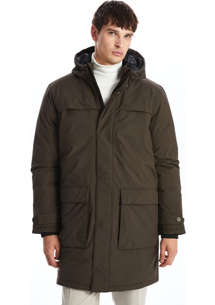 Yeni Sezon Standart Kalıp Kapüşonlu Erkek Parka