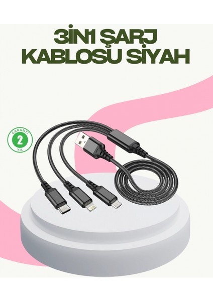 Hızlı Şarj Destekli Çoklu Şarj Kablosu – Seyahat ve Günlük Kullanım