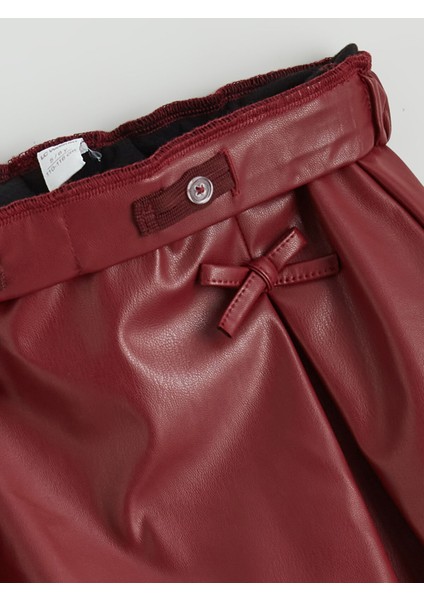 Yeni Sezon Beli Lastikli Deri Görünümlü Pileli Kız Çocuk Etek fiyatları