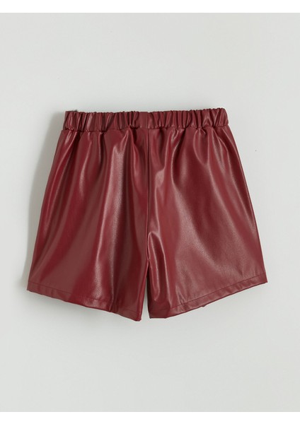 Yeni Sezon Beli Lastikli Deri Görünümlü Pileli Kız Çocuk Etek fırsatları