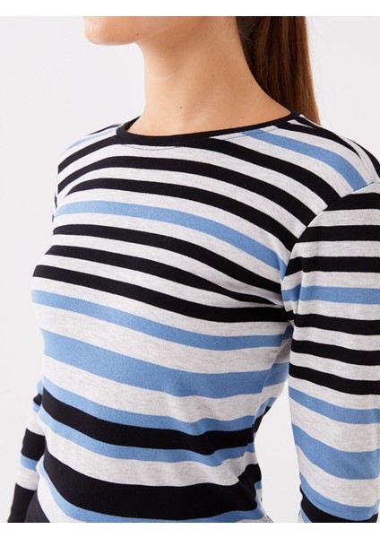 Yeni Sezon Bisiklet Yaka Çizgili Uzun Kollu Kadın Tişört fırsatları