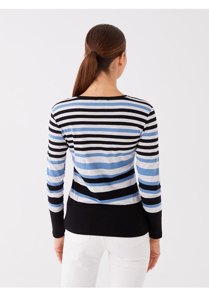 Yeni Sezon Bisiklet Yaka Çizgili Uzun Kollu Kadın Tişört indirimleri