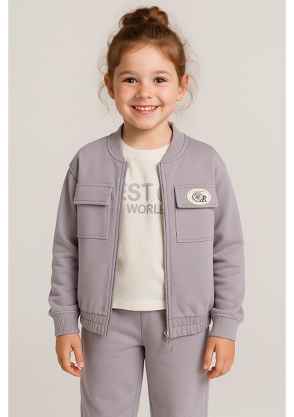 Kız Çocuk 3’lü Eşofman Takımı – Sweatshirt + Tişört + Eşofman Altı– Günlük Spor Kombin – Kapüşonsuz Fermuarlı Üst (5-10 Yaş) fiyatları