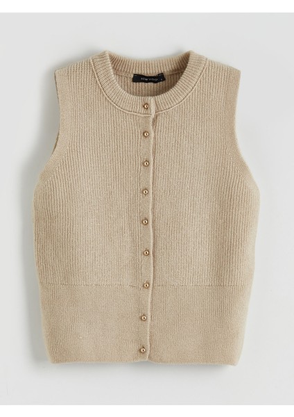 Yeni Sezon Bisiklet Yaka Kadın Triko Yelek indirimleri