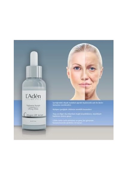 L&apos;adén Cosmetics Yaşlanma Karşıtı Kolejen ve Hyaluronik Asit Içerikli Serum fiyatları