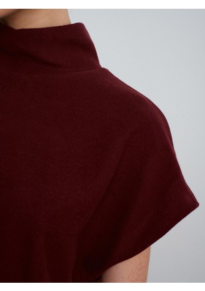 32148 Dik Yaka Örme Top-Bordo fırsatları