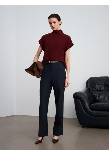 32148 Dik Yaka Örme Top-Bordo indirimleri