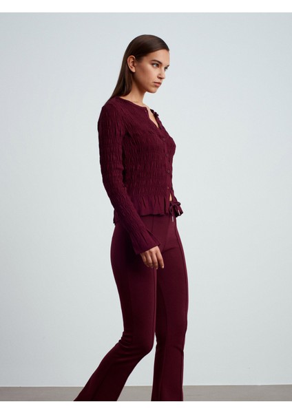 50926 Düğmeli Gipeli Top-Bordo modelleri