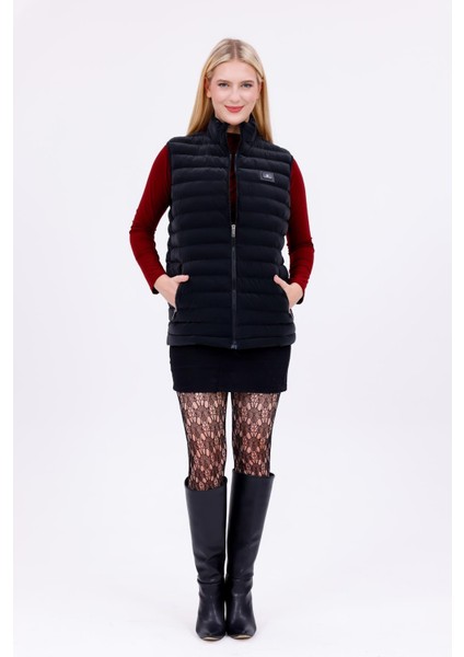 Kadın Nova Kumaş Şişme Yelek - Iç Cepli