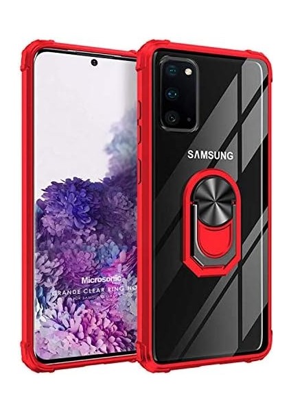 S20 Için Kılıf Grande Clear Ring Holder Kırmızı [ S20 ile Uyumlu Kılıf - Kırmızı] fiyatları