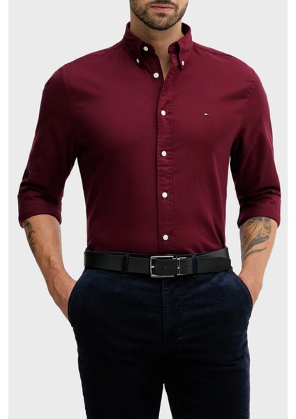 Pamuklu Regular Fit Logolu Uzun Kollu Gömlek Erkek Gömlek MW0MW40469 Vlp