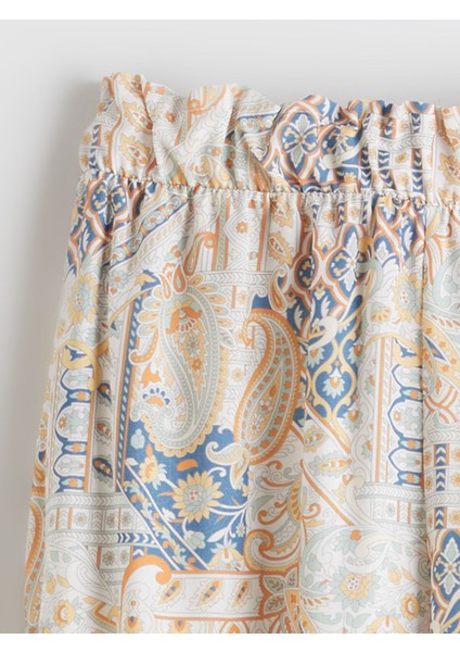 Yeni Sezon Beli Lastikli Desenli Kız Çocuk Pantolon fiyatları