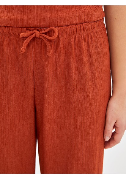 Yeni Sezon Beli Lastikli Dokulu Kadın Pantolon modelleri