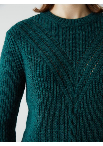 Yeni Sezon Bisiklet Yaka Ajurlu Kadın Triko Kazak modelleri