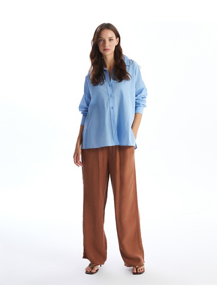 Yeni Sezon Kadın Beli Lastikli Düz Pantolon