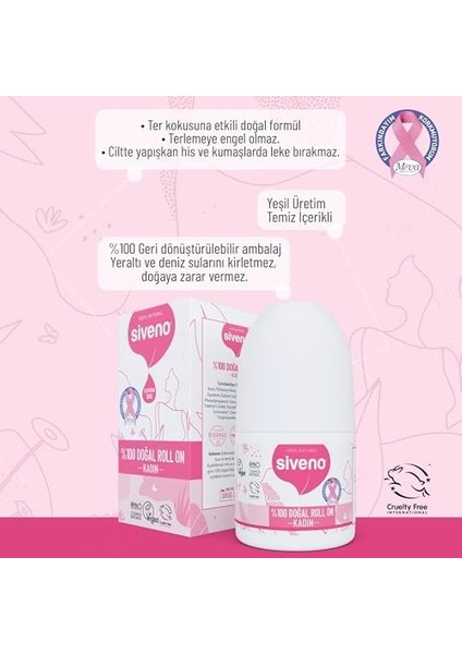 Siveno Doğal 50 ml Kadın Roll-On fiyatları