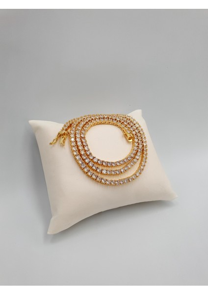 Sıralı Zirkon Taşlı Su Yolu Kolye – Altın Kaplama, Maksimum Işıltı | SF Signature Serisi fırsatları