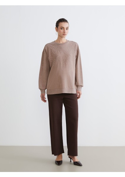 Yeni Sezon Karın Panelli Wideleg Hamile Jean Pantolon