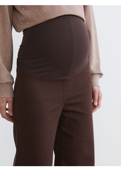 Yeni Sezon Karın Panelli Wideleg Hamile Jean Pantolon modelleri