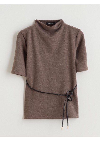 Yeni Sezon Dik Yaka Beli Kemerli Bluz indirimleri