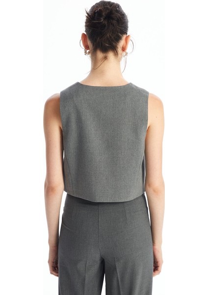 Yeni Sezon Kadın V Yaka Düz Klasik Yelek fırsatları