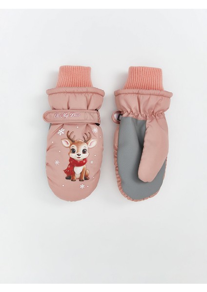 Yeni Sezon Geyik Baskılı Kız Çocuk Kar Eldiveni fiyatları