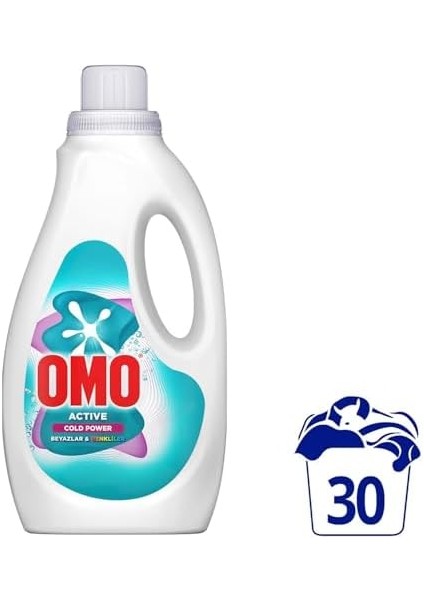 Omo Active Cold Power Beyazlar ve Renkliler Için Sıvı Deterjan 1500 ml