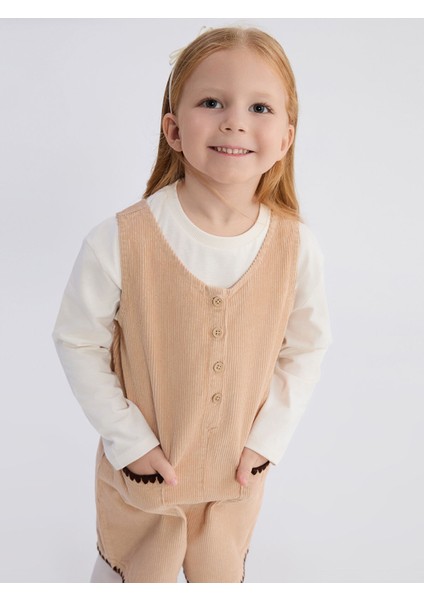 Yeni Sezon Kız Çocuk Kadife Salopet ve Külotlu Çorap