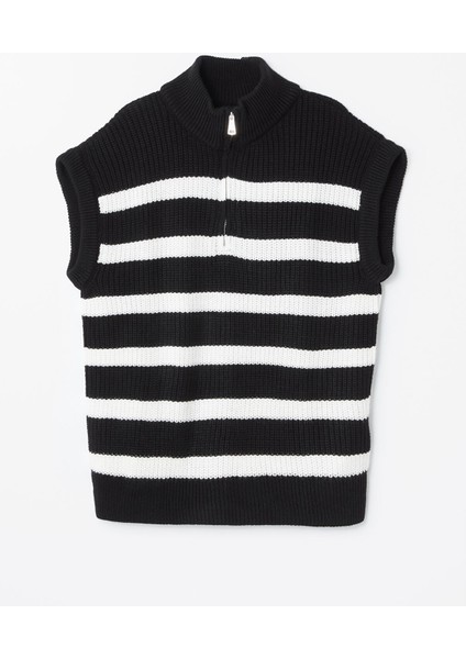 Yeni Sezon Dik Yaka Renk Bloklu Kadın Triko Süveter indirimleri