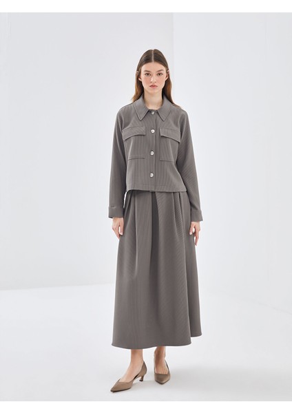 Yeni Sezon Gömlek Yaka Dokulu Kadın Ceket fiyatları