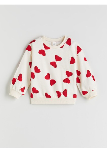 Yeni Sezon Bisiklet Yaka Kız Çocuk Sweatshirt