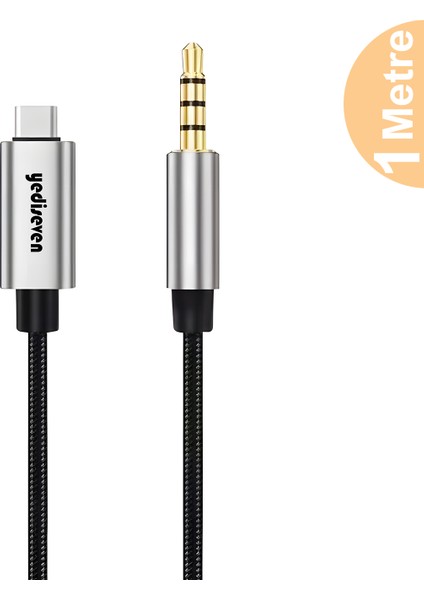 Type C To Aux 3.5mm Jack Audio Ses Kablosu 1 Metre