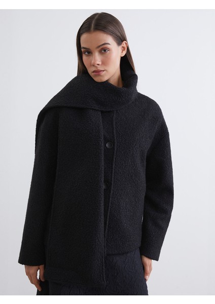 Yeni Sezon Şal Yaka Kadın Kaban