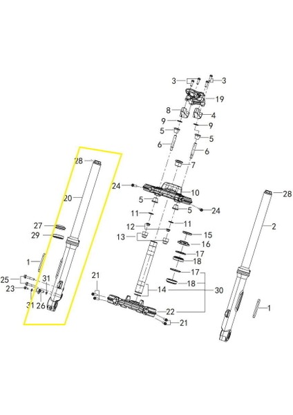 ADV125 Ön Amortisör Sağ
