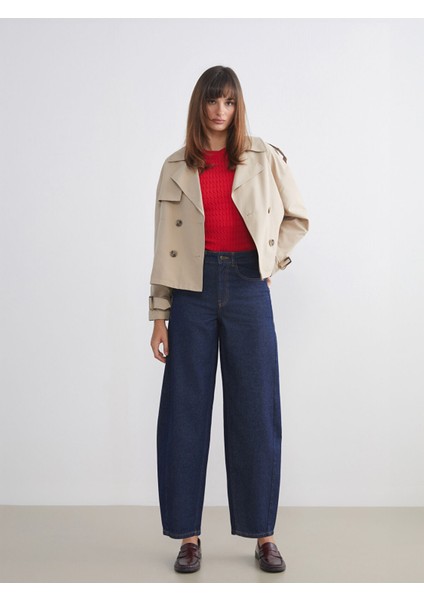 Yeni Sezon Balloon Fit Kadın Jean Pantolon