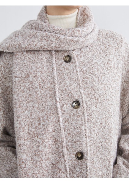 Yeni Sezon Bisiklet Yaka Atkılı Kadın Kaşe Kaban modelleri