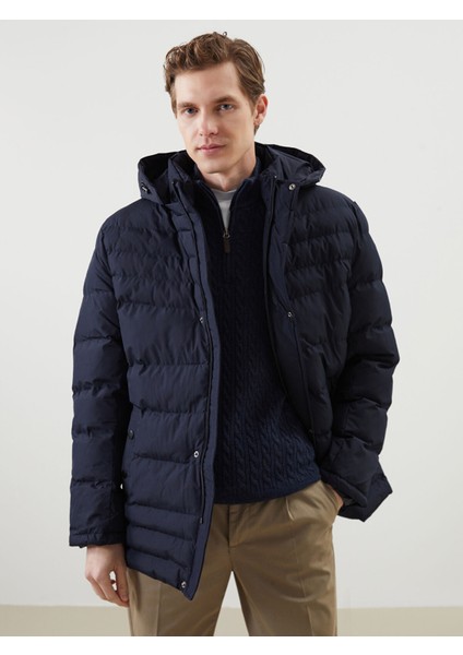 Yeni Sezon Standart Kalıp Kapüşonlu Erkek Şişme Mont