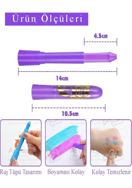 Yüz Boyası 6 Renk 1 Paket Fixpoint Face Paint Çevirmeli Yüz Boyası Canlı Renkler Sağlığa Zararsız Kreş Okul Öncesi fiyatları