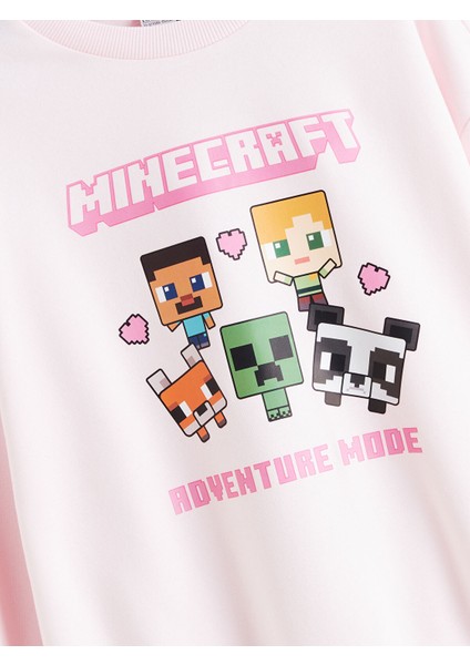 Yeni Sezon Bisiklet Yaka Minecraft Baskılı Kız Çocuk Sweatshirt fiyatları