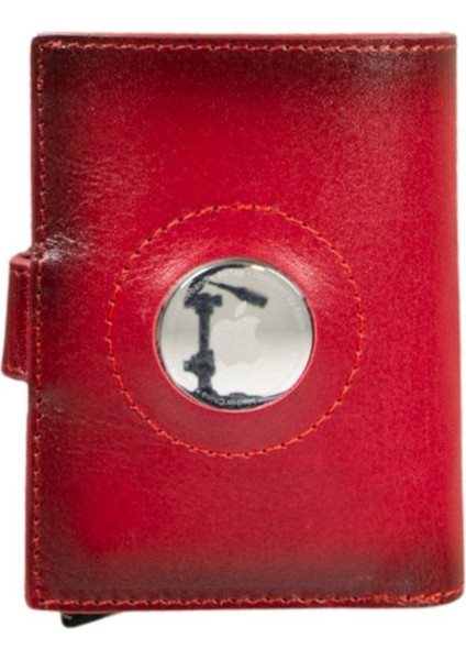 Palertag Deri Cüzdan, Apple Airtag Uyumlu Kırmızı