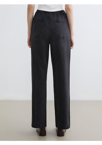 Yeni Sezon Beli Lastikli Wideleg Kadın Jean Pantolon fırsatları