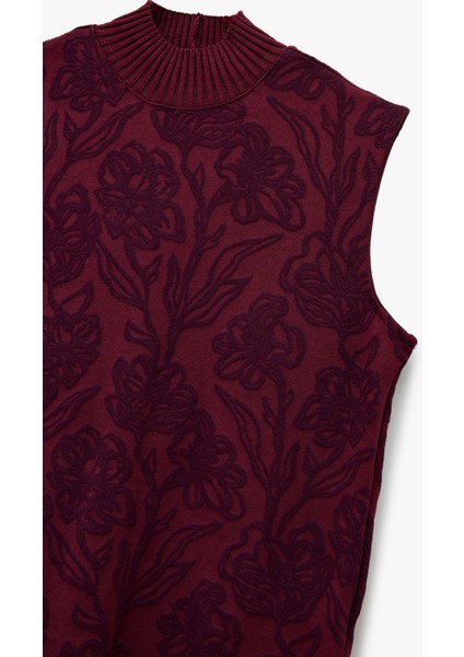 Balıkçı Yaka Kolsuz Floral Desenli Bluz modelleri