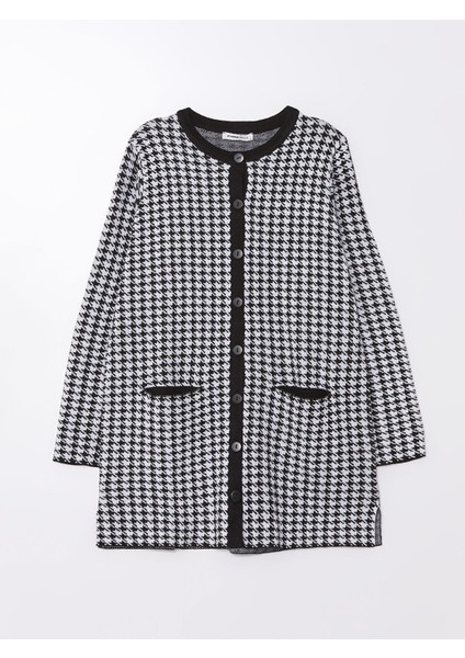 Yeni Sezon Bisiklet Yaka Desenli Uzun Kollu Kadın Triko Hırka indirimleri