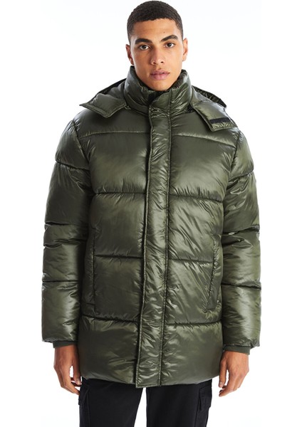 Yeni Sezon Rahat Kalıp Kapüşonlu Erkek Şişme Mont