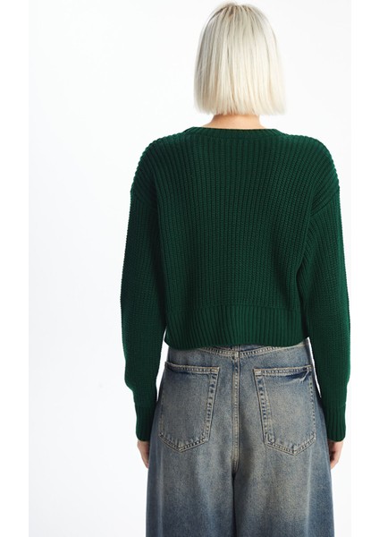 Yeni Sezon Bisiklet Yaka Crop Kadın Triko Kazak fırsatları