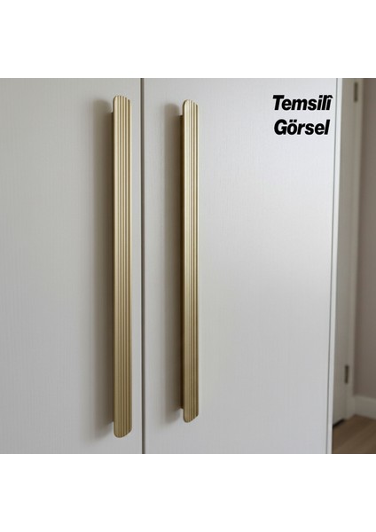 Kanal Kulp Gold Çizgili 320 mm Metal Mobilya Gardırop Çekmece Dolap Kapak Kulpu Kulbu Modern Kulplar fiyatları