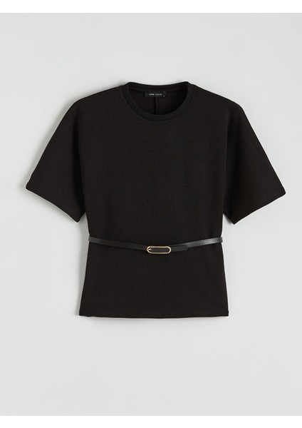 Yeni Sezon Bisiklet Yaka Beli Kemerli Bluz indirimleri